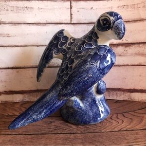 Vintage Formalities by Baum Bros Blue & White Porcelain Parrot
